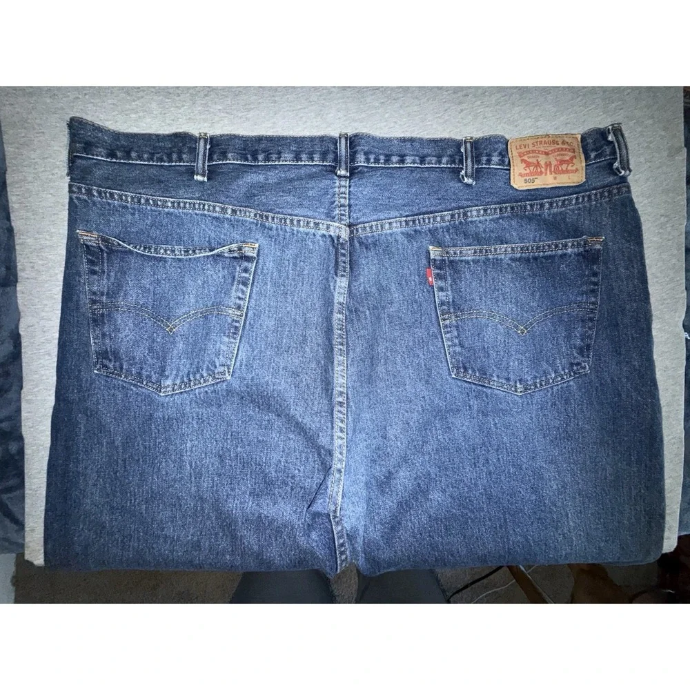 Levi 505 Men's Size 50x30 Big Tall Regular Fit Straight Leg Dark Wash